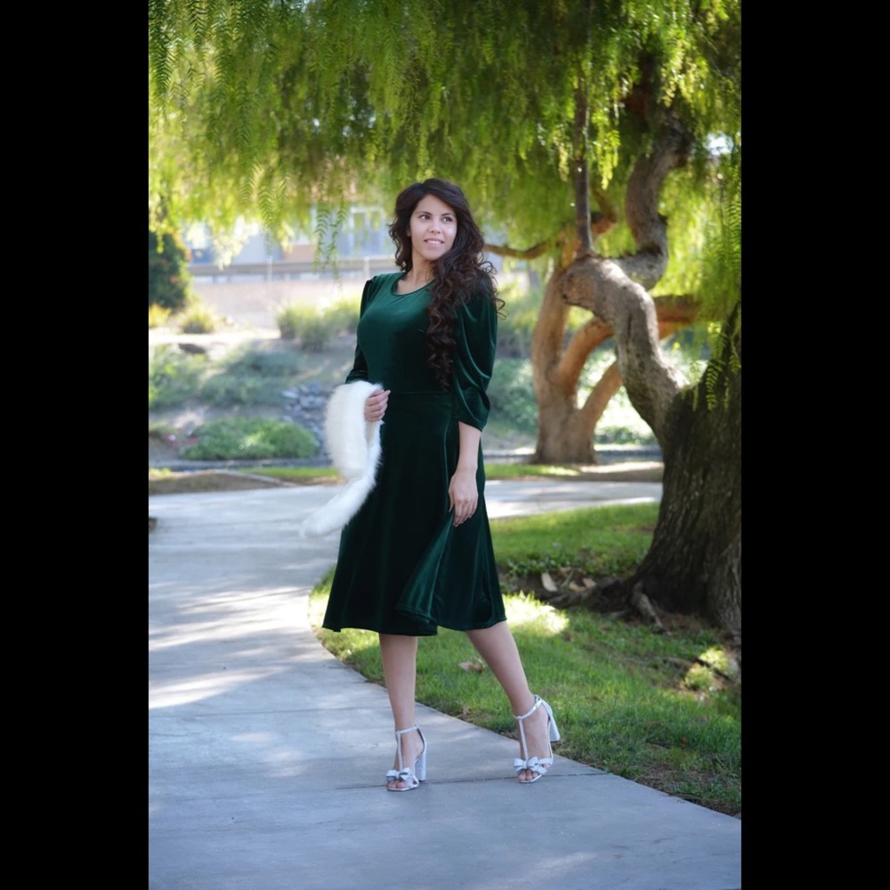 Emerald Velvet Dress